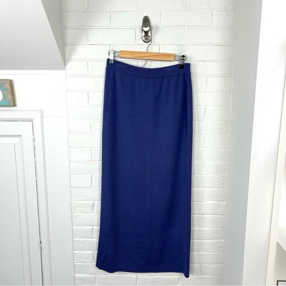 Vintage Adrianna Papell Purple Wool Blend Knit Midi Maxi Skirt Size M - Picture 1 of 6